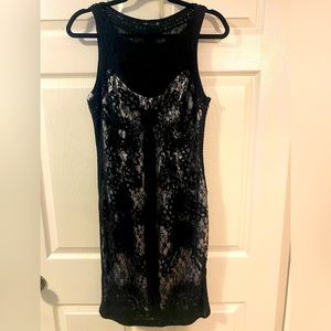 Kroschetta Dress, Size Large, Black with White Silky Lining